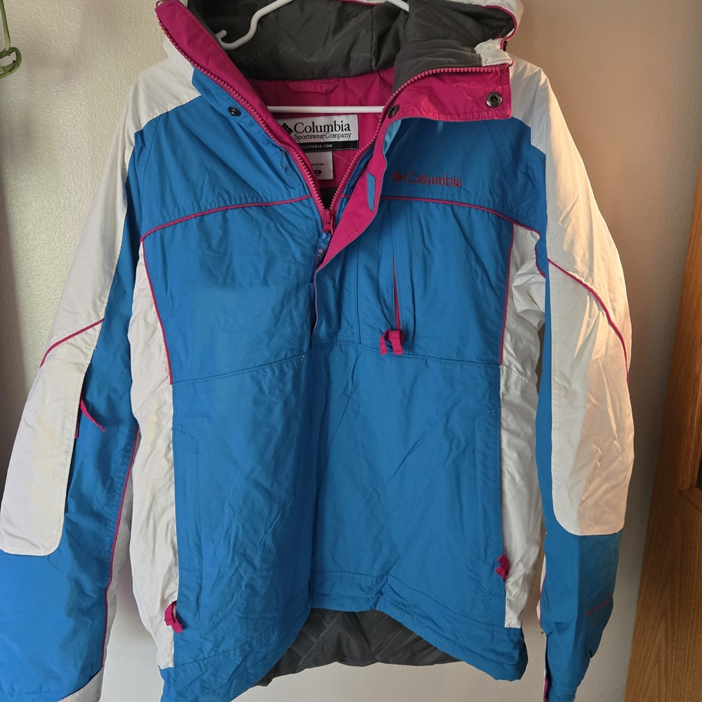 Columbia outdoor (small Mens)jacket, vintage-style colorblock half zip pullover
